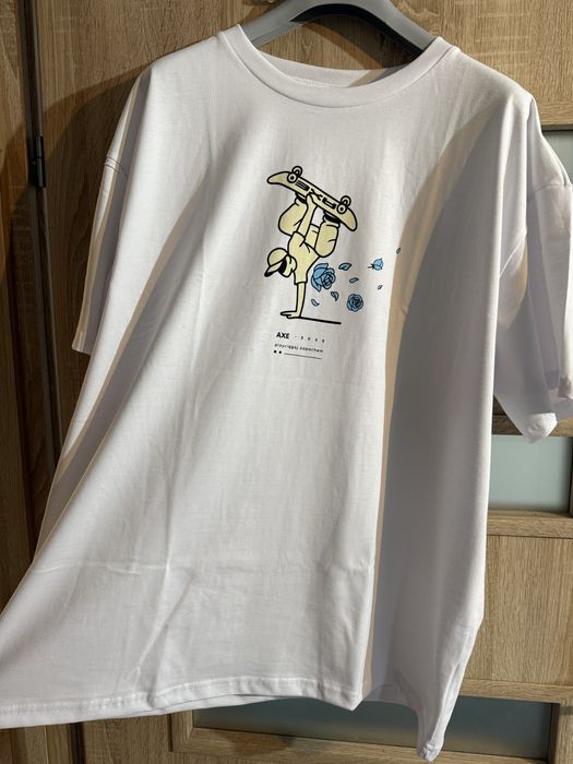 Merch by Prosto Axe biały t-shirt koszulka L , oversize skate rap