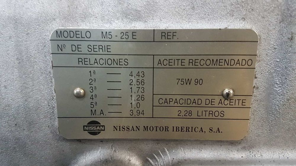 CAIXA DE VELOCIDADES NISSAN VANETTE CARGO VANETTE CARGO  CAJA CERRADA
