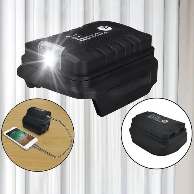 Адаптер модуль USB адаптер (powerbank 2 USB + ліхтар)