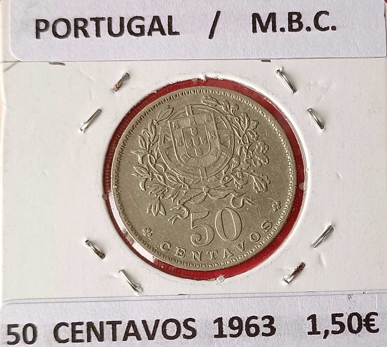 4 Moedas Portuguesas da 2⁰ República 50 Centavos ( Alpaca )