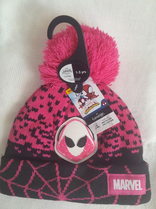 Нова зимова шапка Marwel Spider-Gwen (Ghost-Spider),1-3 роки