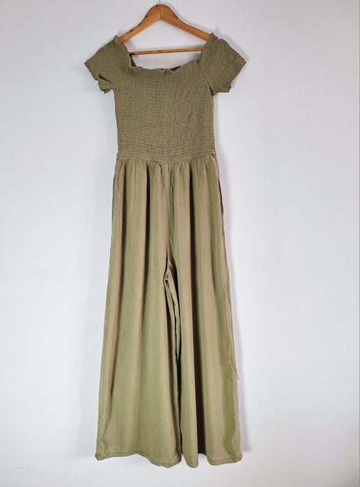 Amisu kombinezon damski khaki 40 shirred palazzo