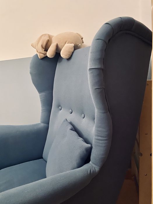 Fotel uszak niebieski