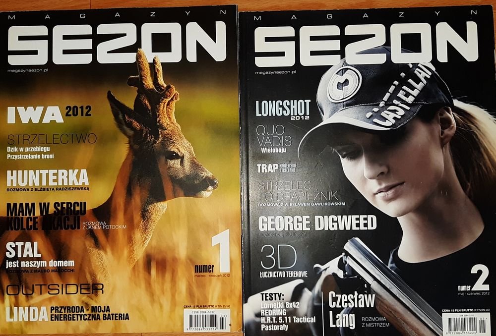 Pakiet 9 egzemplarzy magazynów  "Sezon"  i "Łowiec Polski" - myślistwo