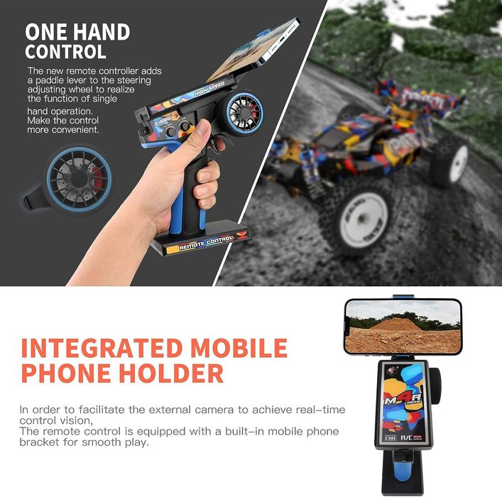 Carro RC Buggy XK Wltoys 124010 Li-po 4x4 55Km/h