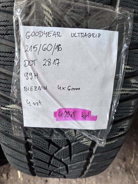 Goodyear ultragrip 215/60/16 4*6mm