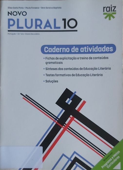 Livro Português - Caderno Atividades - Plural 10 Ano