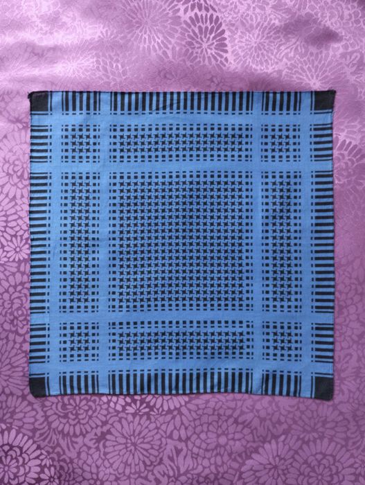 Niebiesko-czarna bandana pepitka, niebieska bawełniana chustka