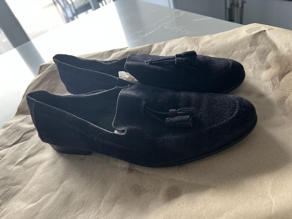 Mocassins camurça azul escuro 42