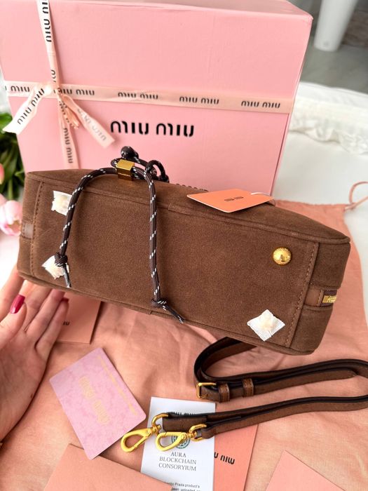 Torebka Miu Miu arcadie suede brown