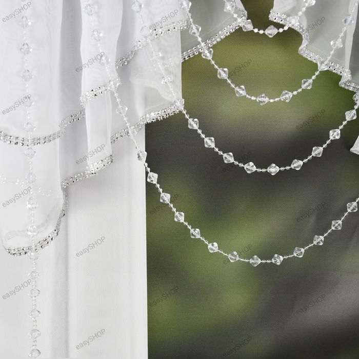 ‼️WYPRZEDAŻ ‼️Bogata dekoracja okna firana z cyrkoniami i kryształami