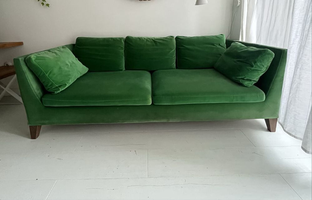 Kanapa Stockholm Ikea zielona welur tapicerski