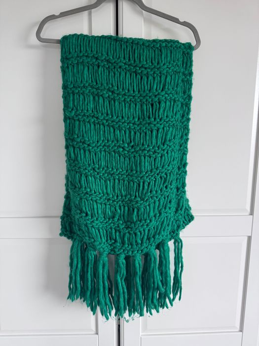 Simple szal z dodatkiem wełny zielony