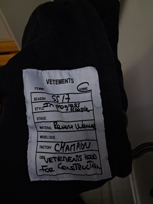 Vetements x Champion SS17 hoodie худи