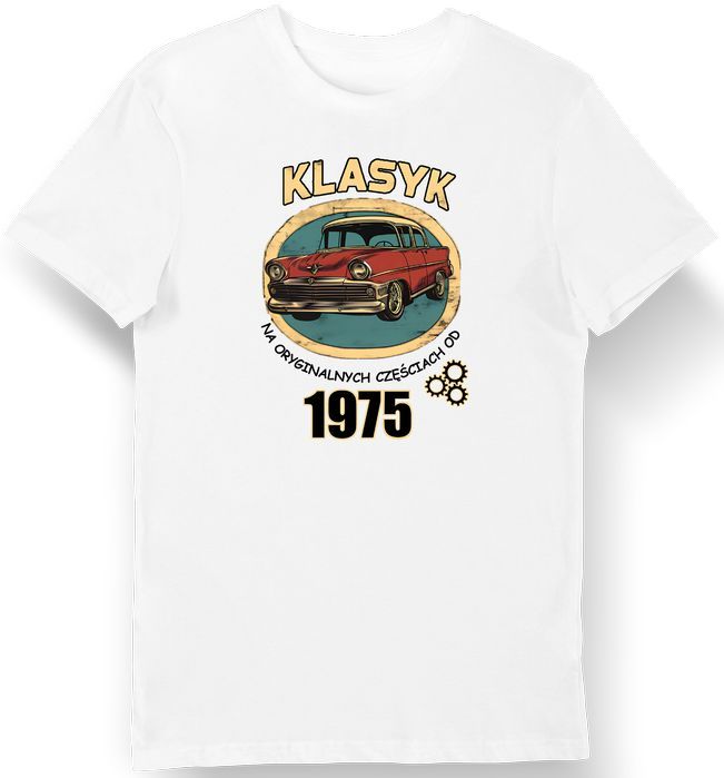Koszulka klasyk 1975 na oryginalnych częściach biała XL