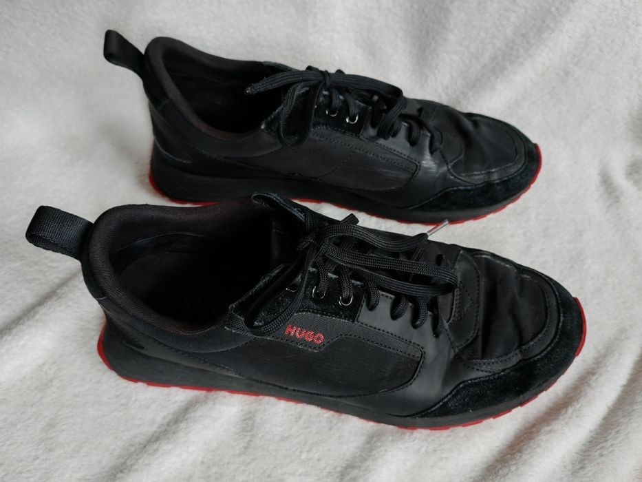 HUGO buty męskie Icelin Runner czarne czerwone 43 sneakersy