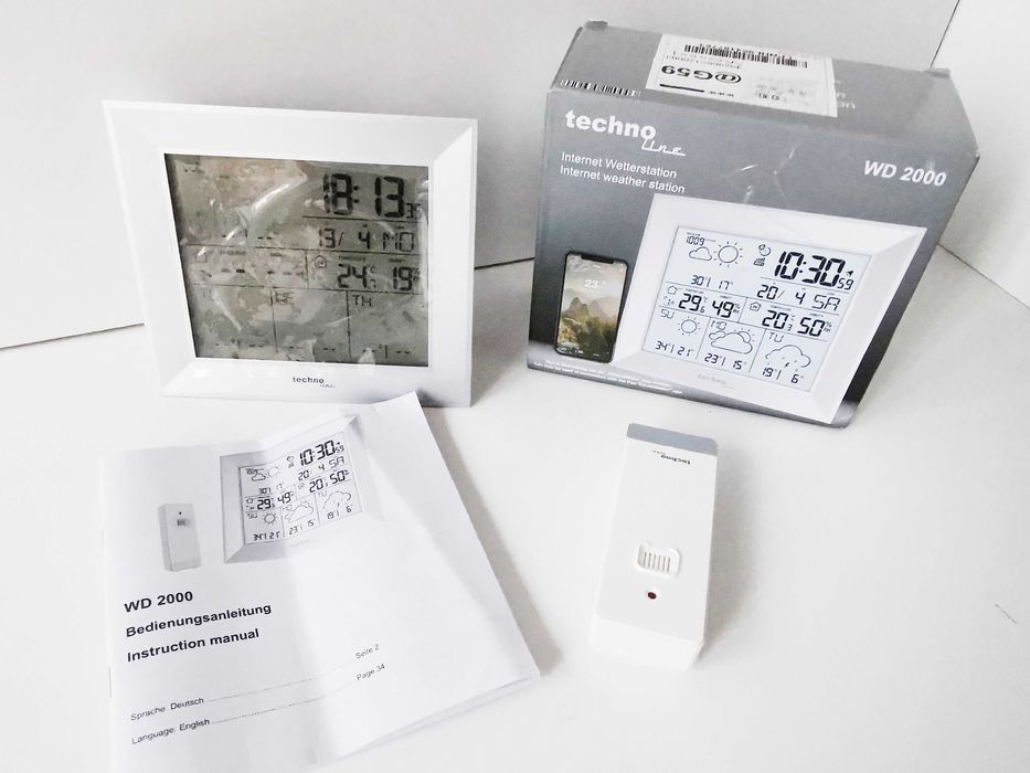 Stacja Pogodowa Technoline WD2000 LCD + Czujnik Wi-Fi Aplikacja