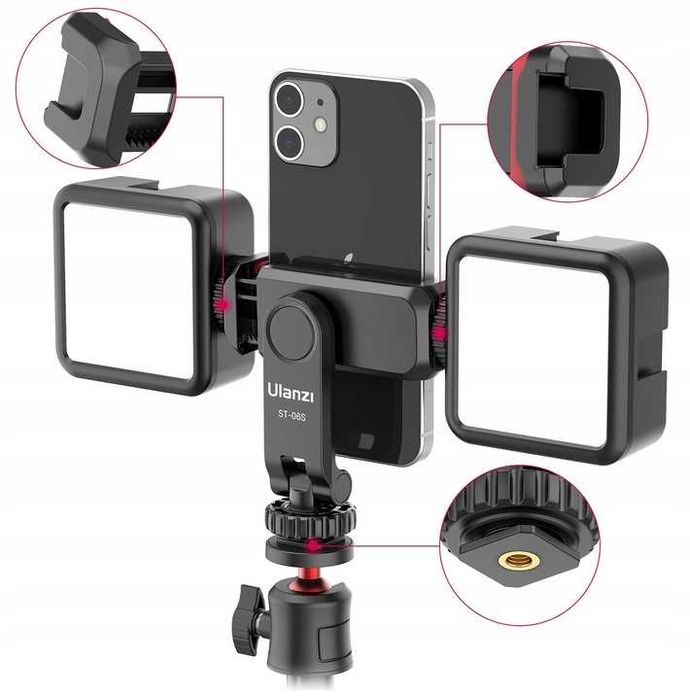 Ulanzi ST-06S Adapter uchwyt statywowy + zimna stopka x 2