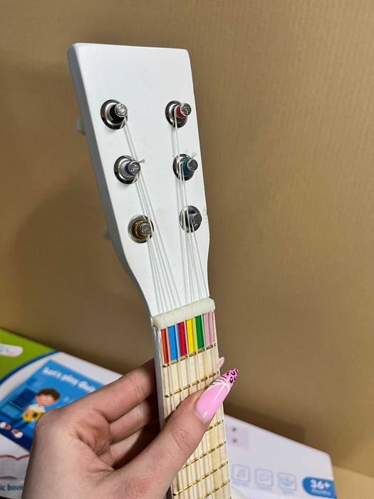 Gitara nowa biała akustyczna dziecięca