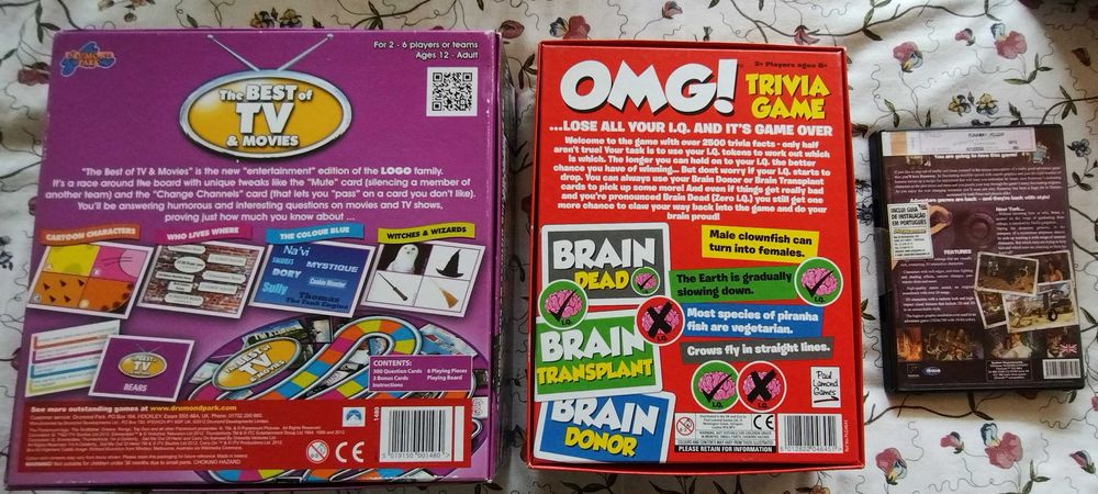 3 Jogos (2 de tabuleiro e 1 de PC)