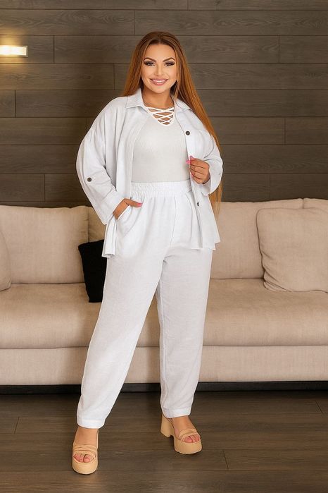 Жіночий брючний костюм двійка, сорочка та штани