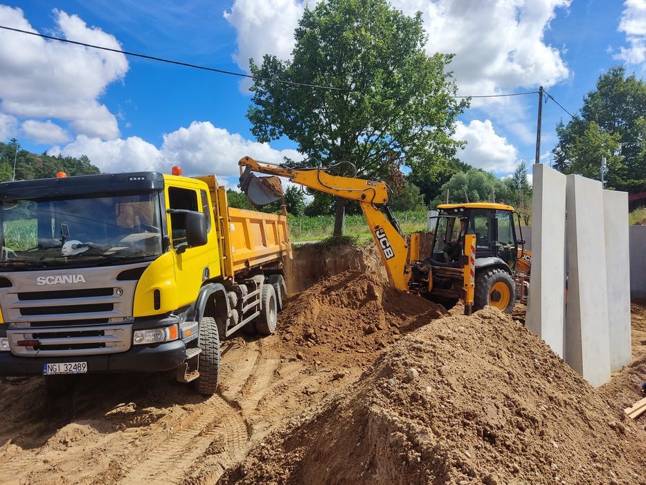 Roboty ziemne, uslugi koparko ladowarka,koparka,transport wywrotka
