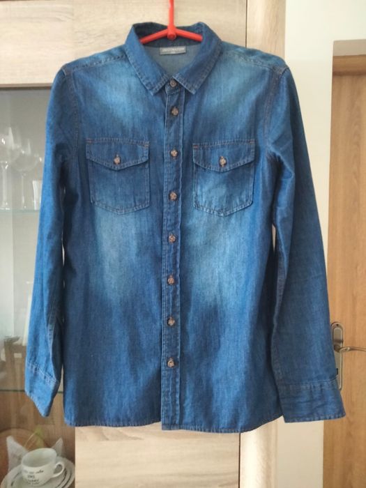 koszula chłopięca, jeansowa  rozmiar 152.