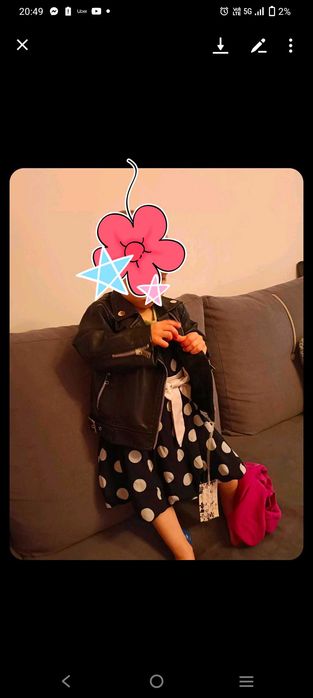 Kurtka skórzana dziecięca rok, 2l -3l, czarna, ramoneska, r 74,80, 92