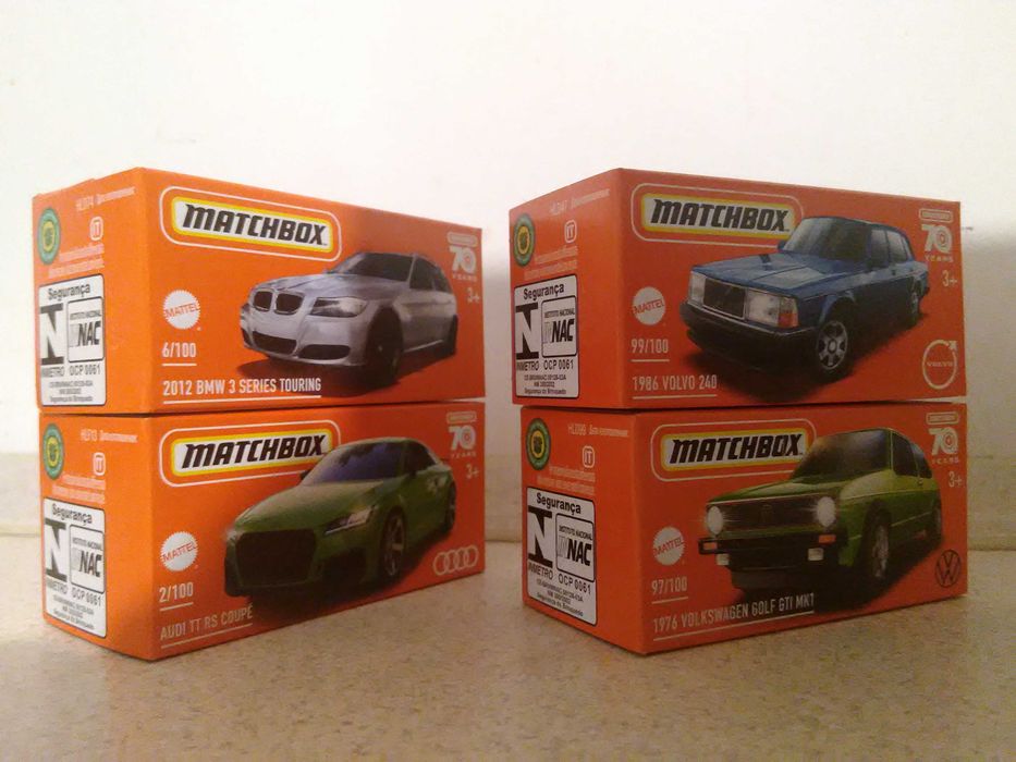 Matchbox 4 nowe modele VW Golf I Audi BMW Volvo resoraki Mattel