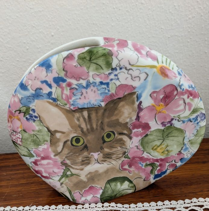 Vaso gato da Coleção Coeur Minou-ettes de C Pradalie, 1985