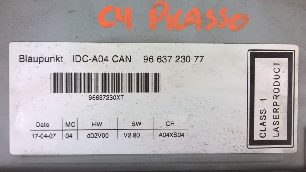 Caixa de CDs 9663723077 - CITROËN C4 PICASSO I Veículo multiuso