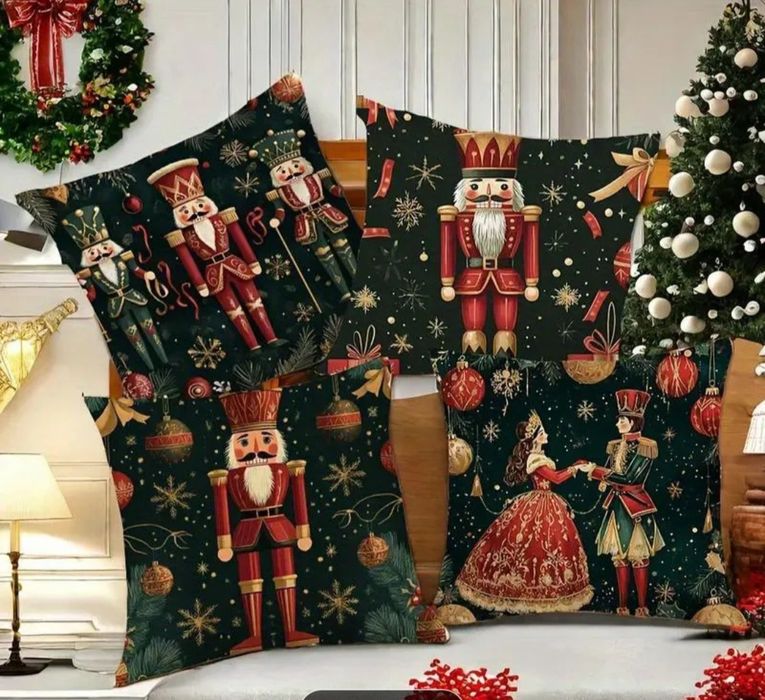 2 poszewki świąteczne 45x45 cm..