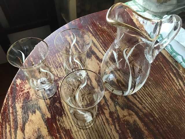 Conjunto de Jarro e 3 Copos altos vintage425814140104878081