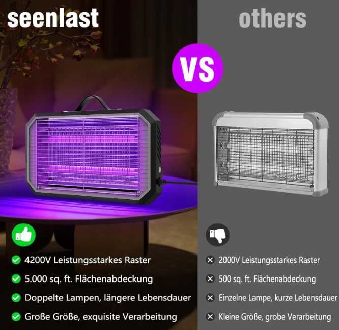 Elektryczna lampa owadobójcza 4200V UV do domu i ogrodu