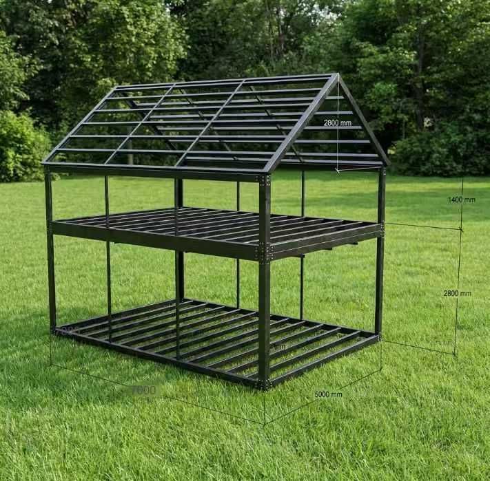 Systemowa Konstrukcja Dwupoziomowa 70 m² – Antracyt Premium (5x7 m)