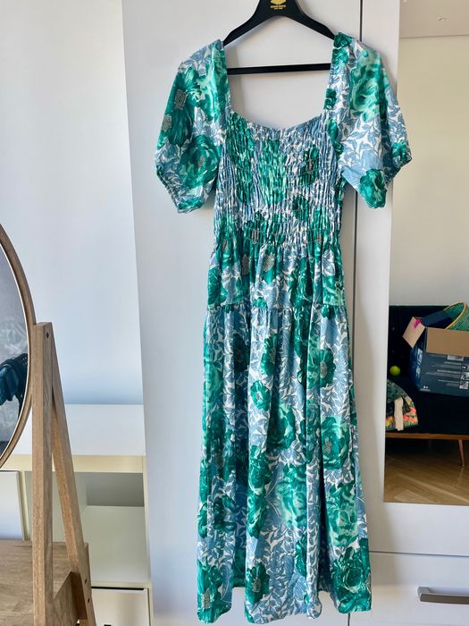 A long summer dress with flowery pattern