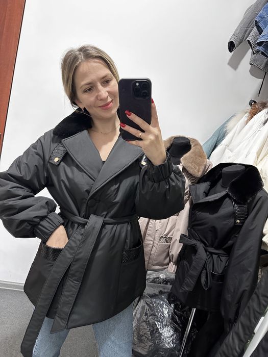 куртка 2024/25 утеплювач шерсть пуховик з норкою новинка 2024