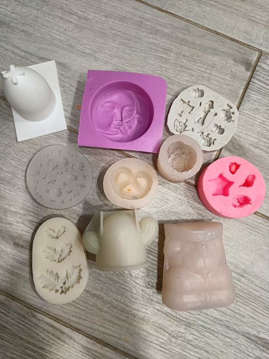 Силіконові форми молди для свічок мила кінь новорічні квіти сукуленти