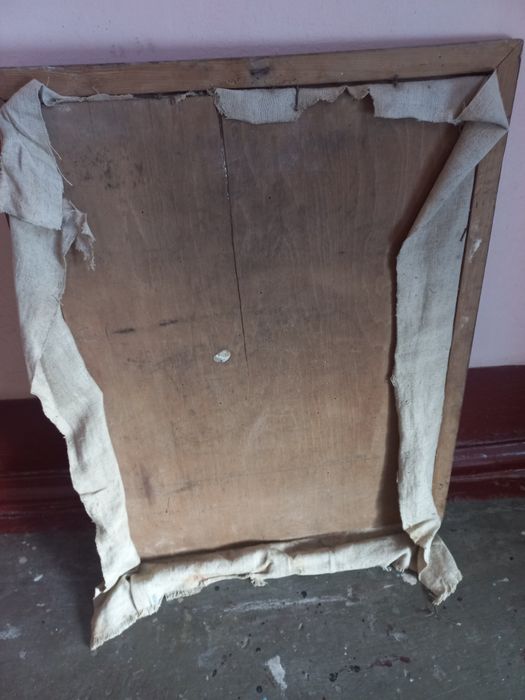 Вишита картина. Дівчина з оленем. 55 × 70 см