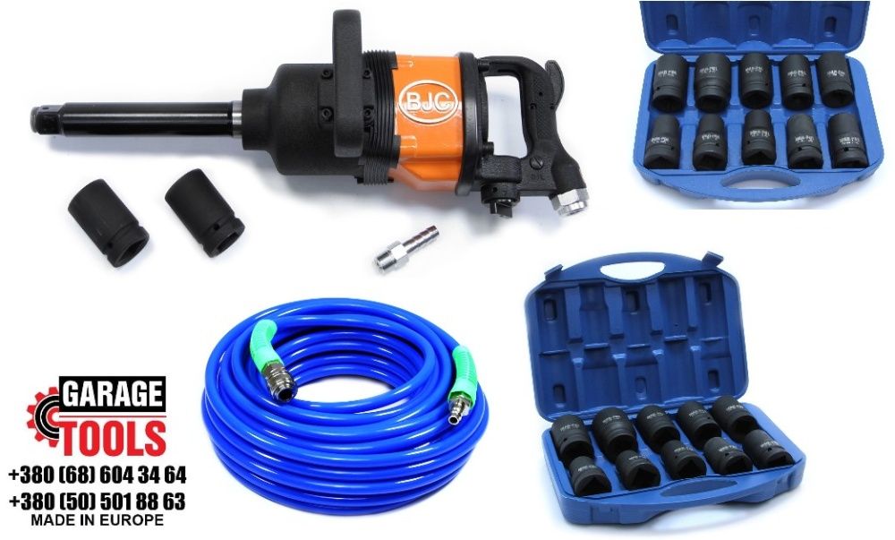 Гайковерт TIR BJC 788 1 дюйм 4800НМ, набор насадок, шланг 10м НОВИЙ!