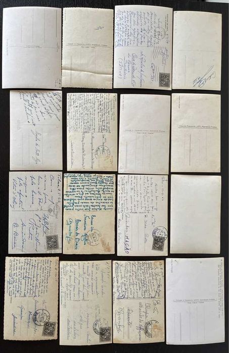 Lote de 43 Postais Antigos Portugueses c/ Selos — Continente e Colónias (déc. 50-60)