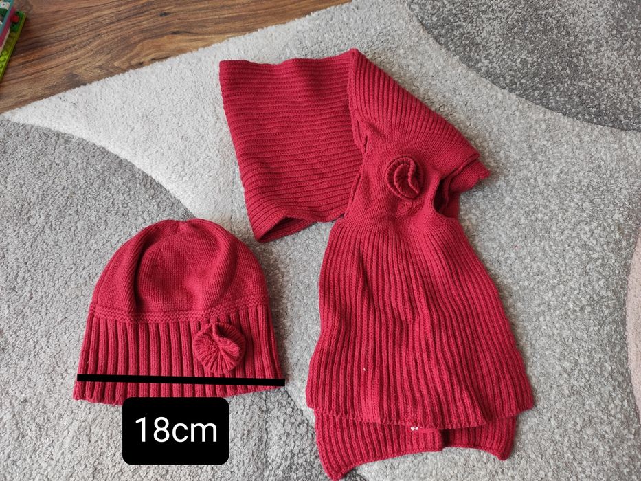 Komplet dziewczęcy czapka + szal, dziecięcy