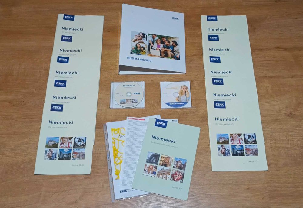 NOWY Kurs Niemiecki dla Początkujących A2 ESKK + Płyty DVD i Audiobook