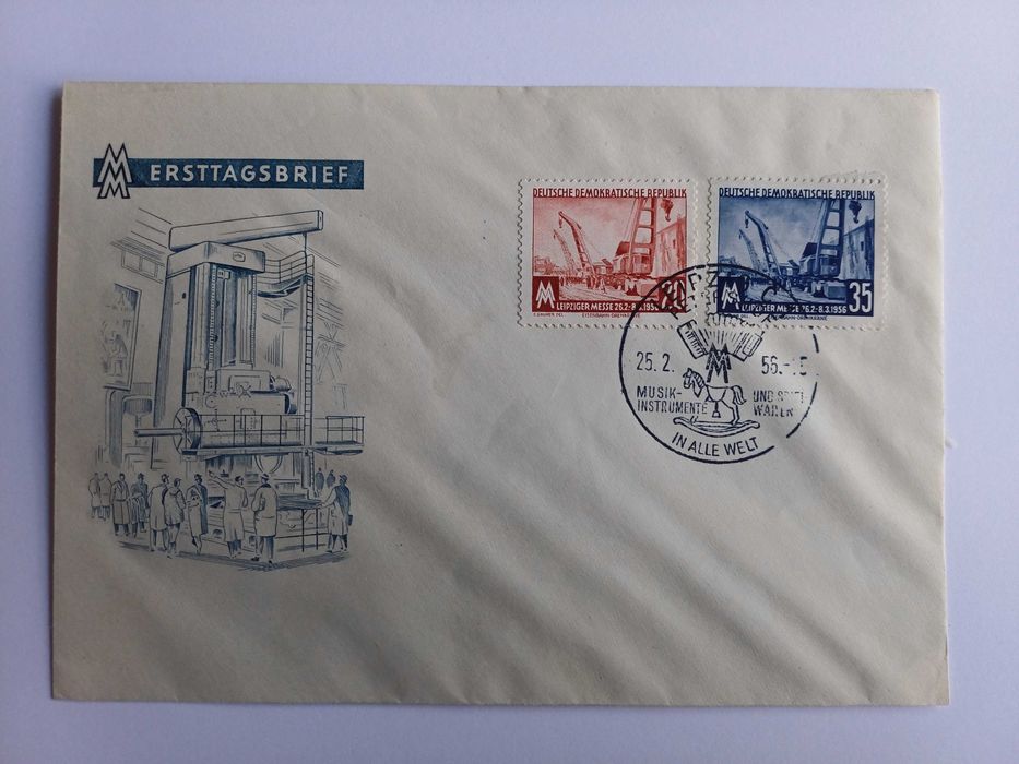 Filatelia 2 envelopes da RDA -  Leipziger Messe ou Leipzig Trade Fair