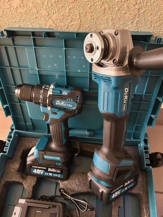 Безщітковий Набір 2в1 Шуруповерт + Болгарка 2 АКБ