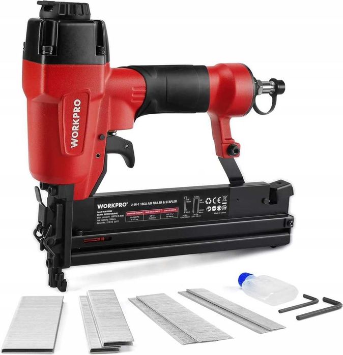 WORKPRO 2w1 pneumatyczna gwoździarka zszywarka aluminium 700szt 18GA
