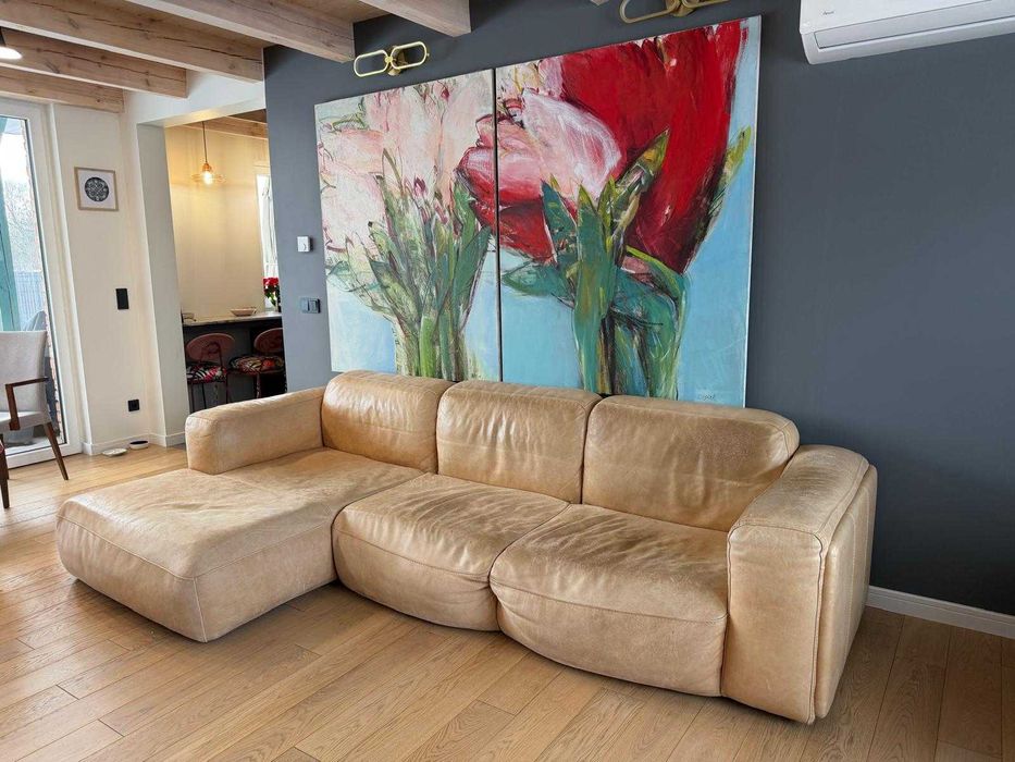 Skórzana Włoska Sofa (do renowacji)