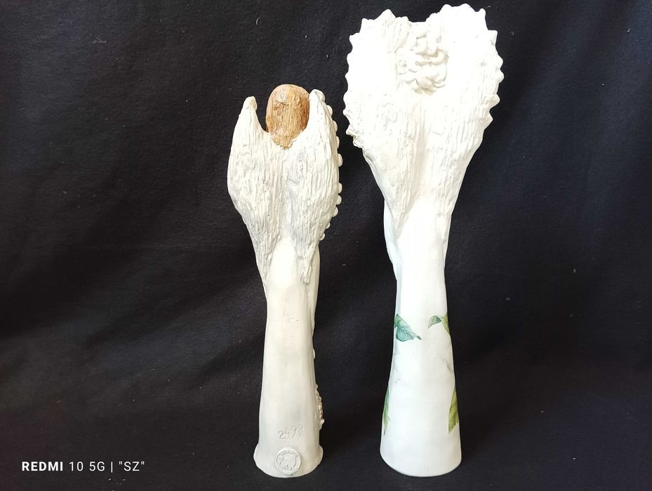 Anioły - aniołki - piękne figurki - 2 sztuki - Hand Made - (1,76 kg)