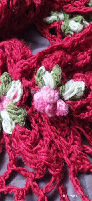 Szal 2 szt. Biały i czerwony