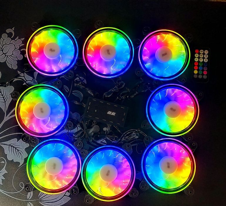 8шт кулер ARGB + хаб управления + пульт 2E Gaming